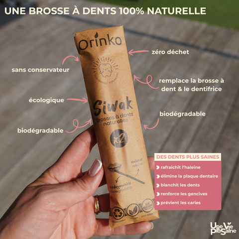 Siwak (Miswak) naturel | Lot de 2 | Brosse à dents végétale