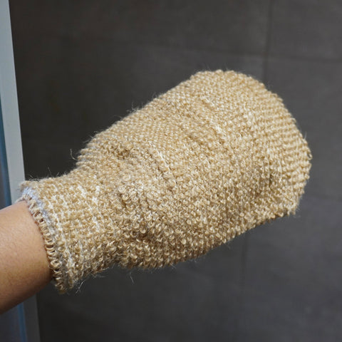 Gant exfoliant jute & cotonaccessoires salle de bainUneViePlusSaine