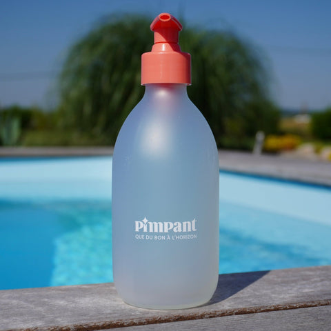 Bouteille Verre Sécurisé 250 ml | Rechargeable à l’infini | Spéciale Gel Douche PIMPANTBouteilleUneViePlusSaine