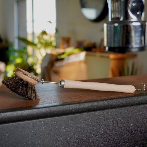Brosse vaisselle | Tête amovible & interchangeable | Crins de chevalBrosse vaisselleUneViePlusSaine