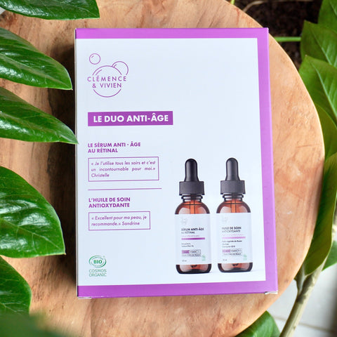 Coffret anti - âge | Sérum anti - âge et Huile antioxydanteCoffretUneViePlusSaine