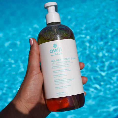 Gel nettoyant 2 en 1 | Bébé | Visage, corps et cheveux | BIO | 500mL | AvrilcrèmeUneViePlusSaine