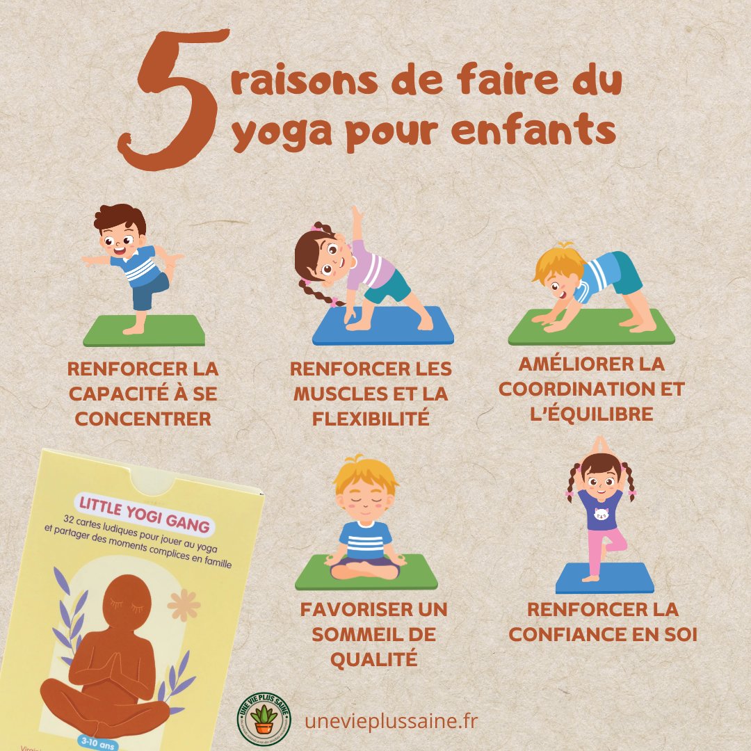Jeu de cartes Yoga et Relaxation | 32 cartes | Postures de yoga | Affirmation positiveséducation enfantUneViePlusSaine
