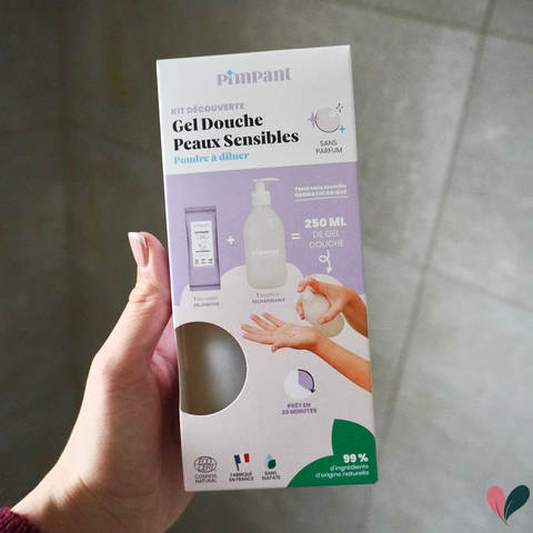 Kit Gel Douche à Diluer | Bouteille Réutilisable + Recharge Poudre