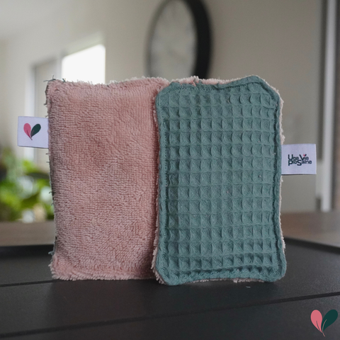 Éponge lavable écologique double face bambou & coton