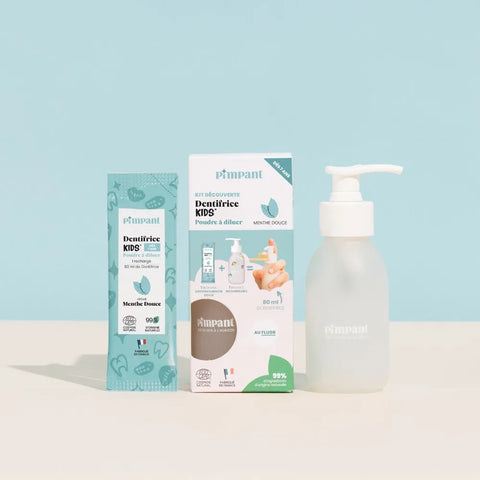 Dentifrice KIDS | Poudre à diluer | Kit découverte | 2 parfums