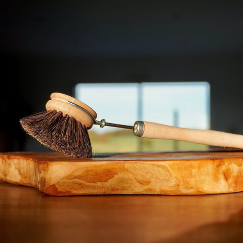 Brosse vaisselle | Tête amovible & interchangeable | Crins de chevalBrosse vaisselleUneViePlusSaine