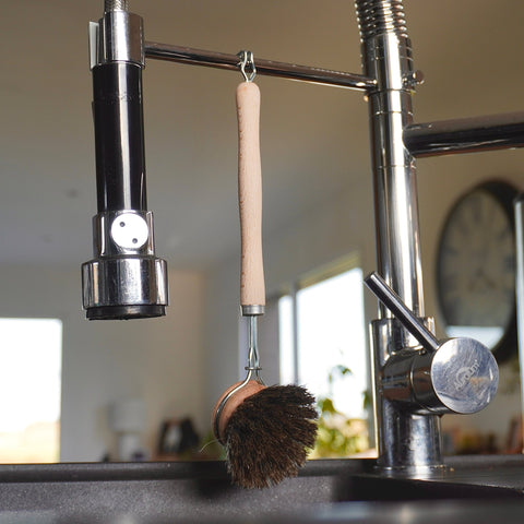 Brosse vaisselle | Tête amovible & interchangeable | Crins de chevalBrosse vaisselleUneViePlusSaine