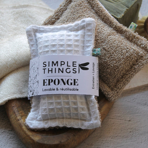 Éponge lavable | Coton ultra - doux & nid d'abeilleépongeUneViePlusSaine