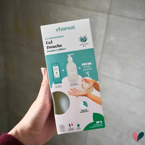 Kit Gel Douche à Diluer  | Bouteille Réutilisable + Recharge Poudre
