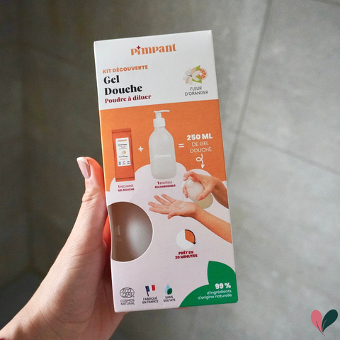 Kit Gel Douche à Diluer  | Bouteille Réutilisable + Recharge Poudre