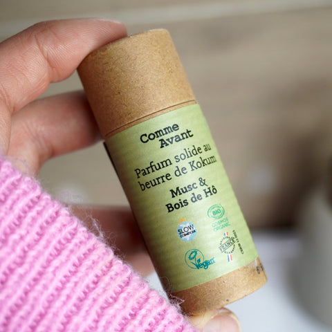 Parfum solide au beurre de Kokum | Musc & Bois de HôparfumUneViePlusSaine
