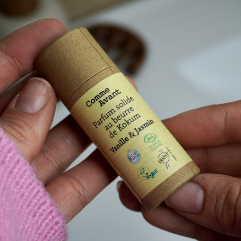 Parfum solide au beurre de Kokum | Vanille & JasminparfumUneViePlusSaine